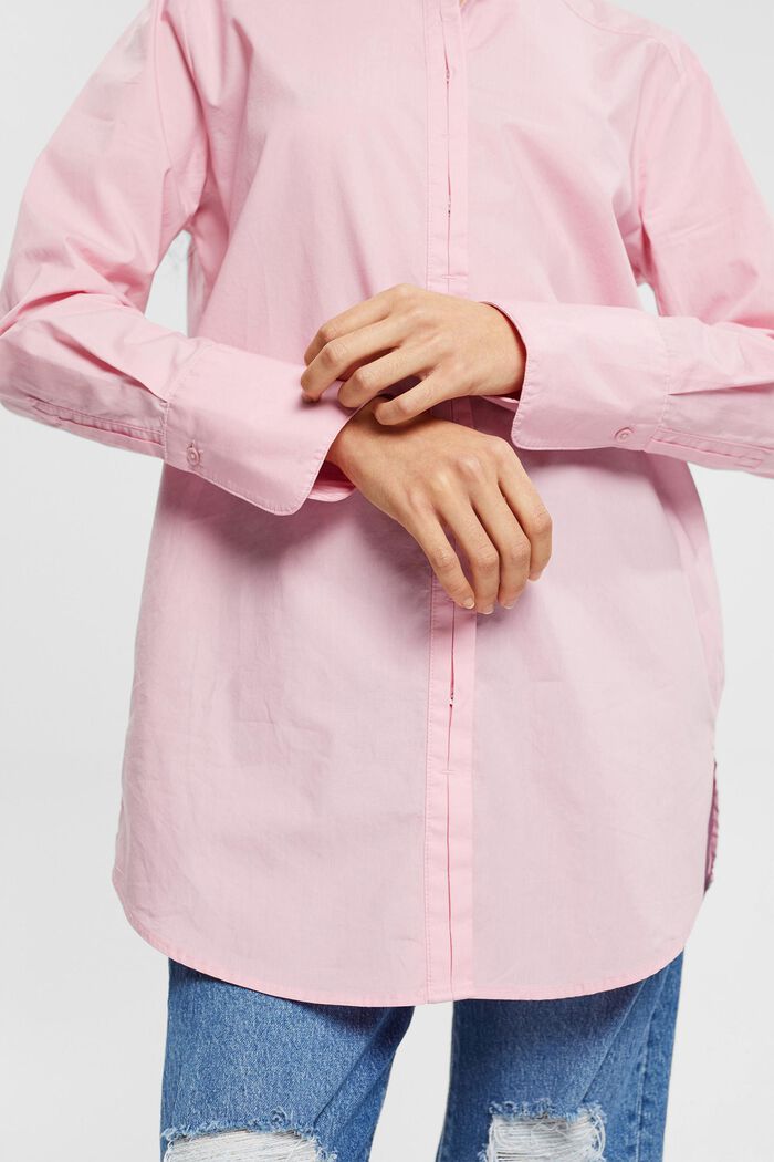 Bluse mit rundem Ausschnitt, organische Baumwolle