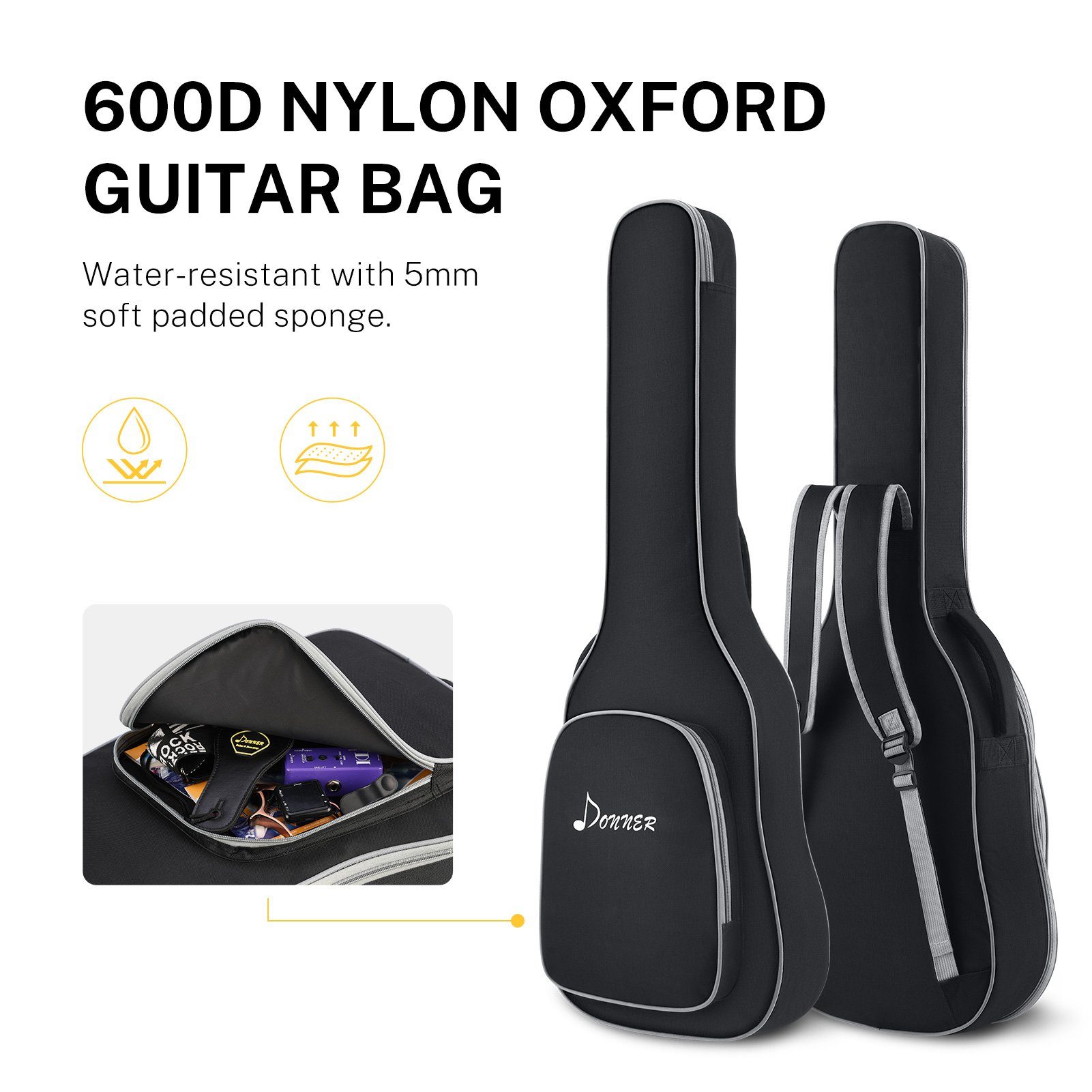 Donner E-Gitarre E-Gitarren Elektro-Akustisch TC E Gitarren Set volle Größe DTC-100, Perforiertes, Festkörper,TC-Stil
