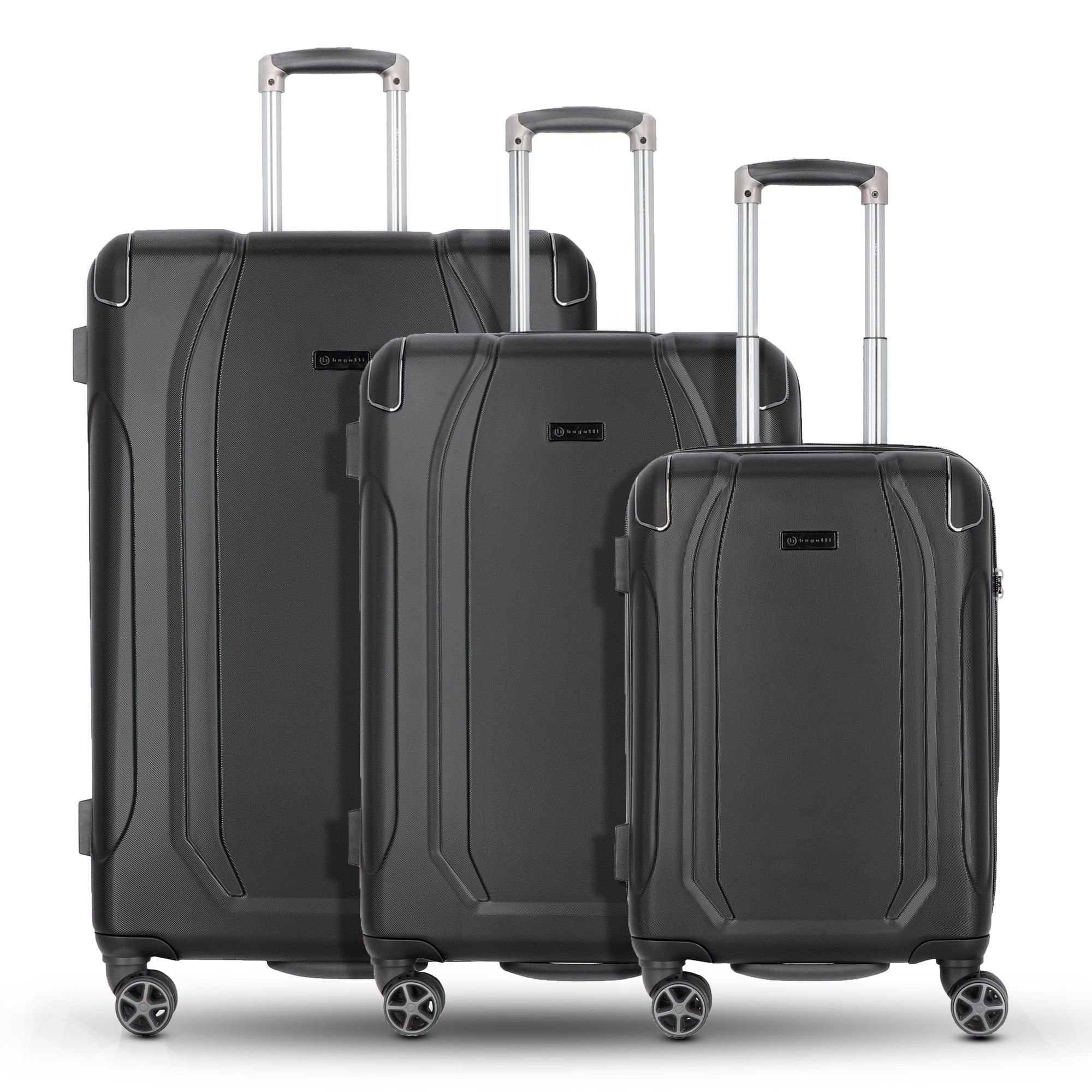 bugatti Trolleyset Valencia, 4 Rollen, (3-teilig, 3 tlg), ABS