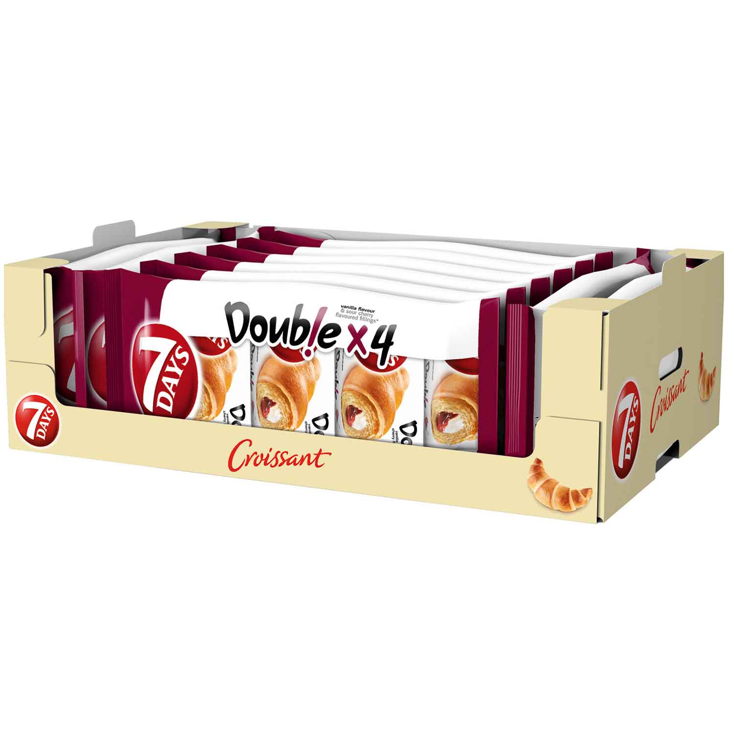 7Days Double Croissant Kirsche & Vanille 4x60g