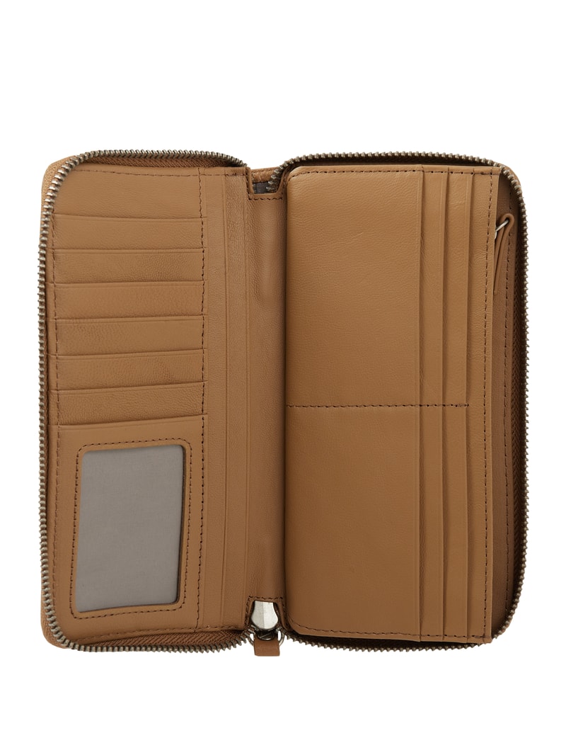 Portemonnaie mit Label-Detail Modell 'GIGI' in cognac