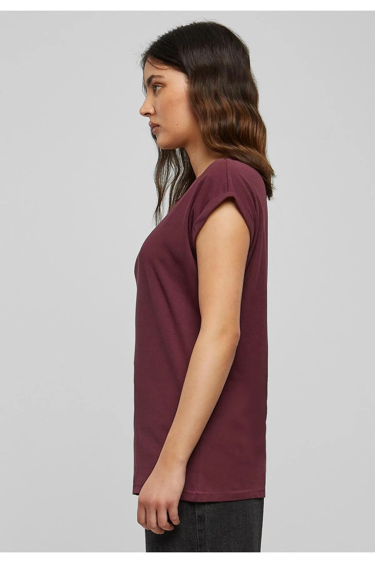 Urban Classics  Damen T-Shirt mit verlängerter Schulterpartie für Damen