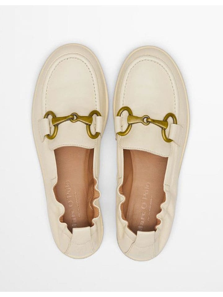 Marc O'Polo Shoes Leder-Slipper in Beige günstig kaufen