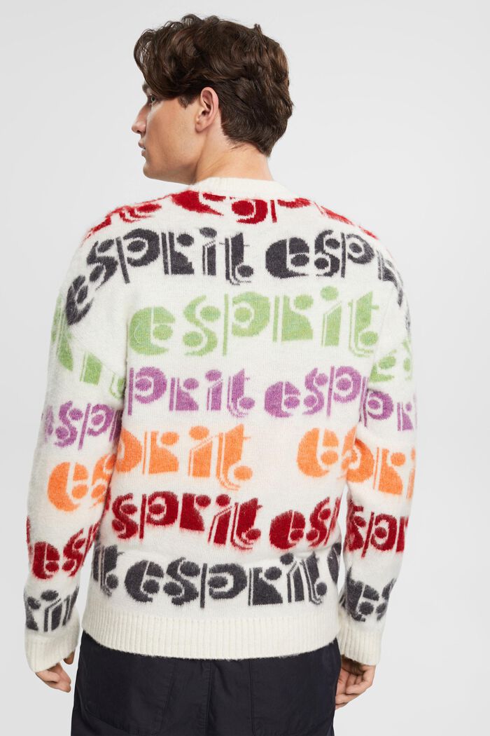 Pullover aus Wollmix mit farbenfroher Logo-Intarsie