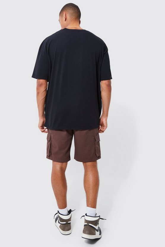 Lockere elastische Cargo-Shorts