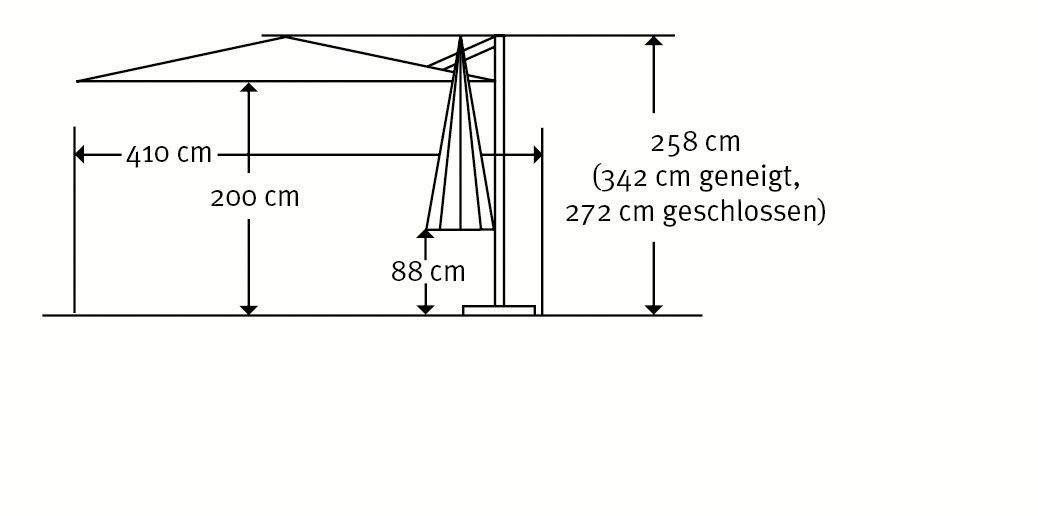 Schneider Schirme Ampelschirm Bermuda, LxB: 410x342 cm, mit Schirmständer, ohne Wegeplatten