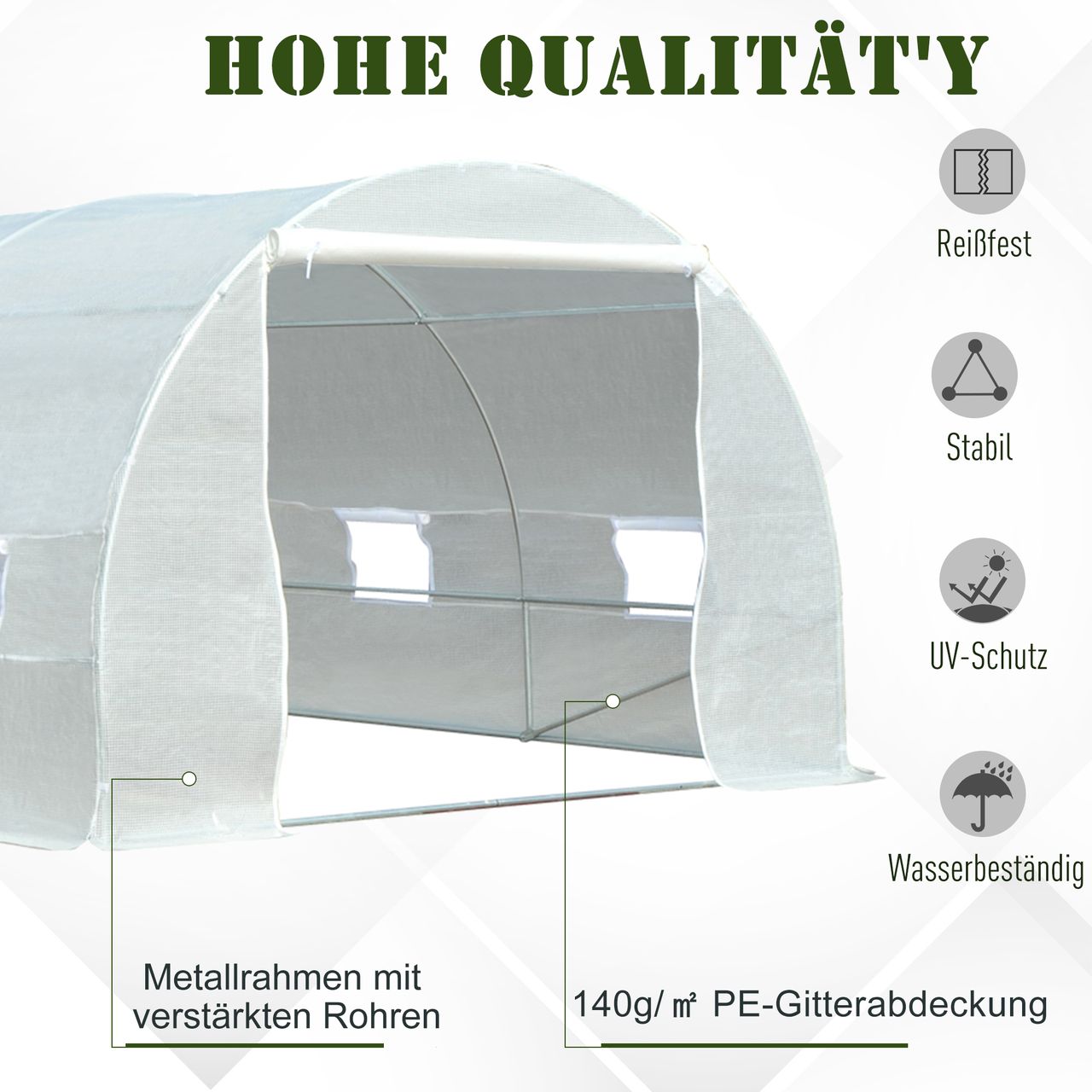 Outsunny Foliengewächshaus Gewächshaus Folien Treibhaus Pflanzenhaus