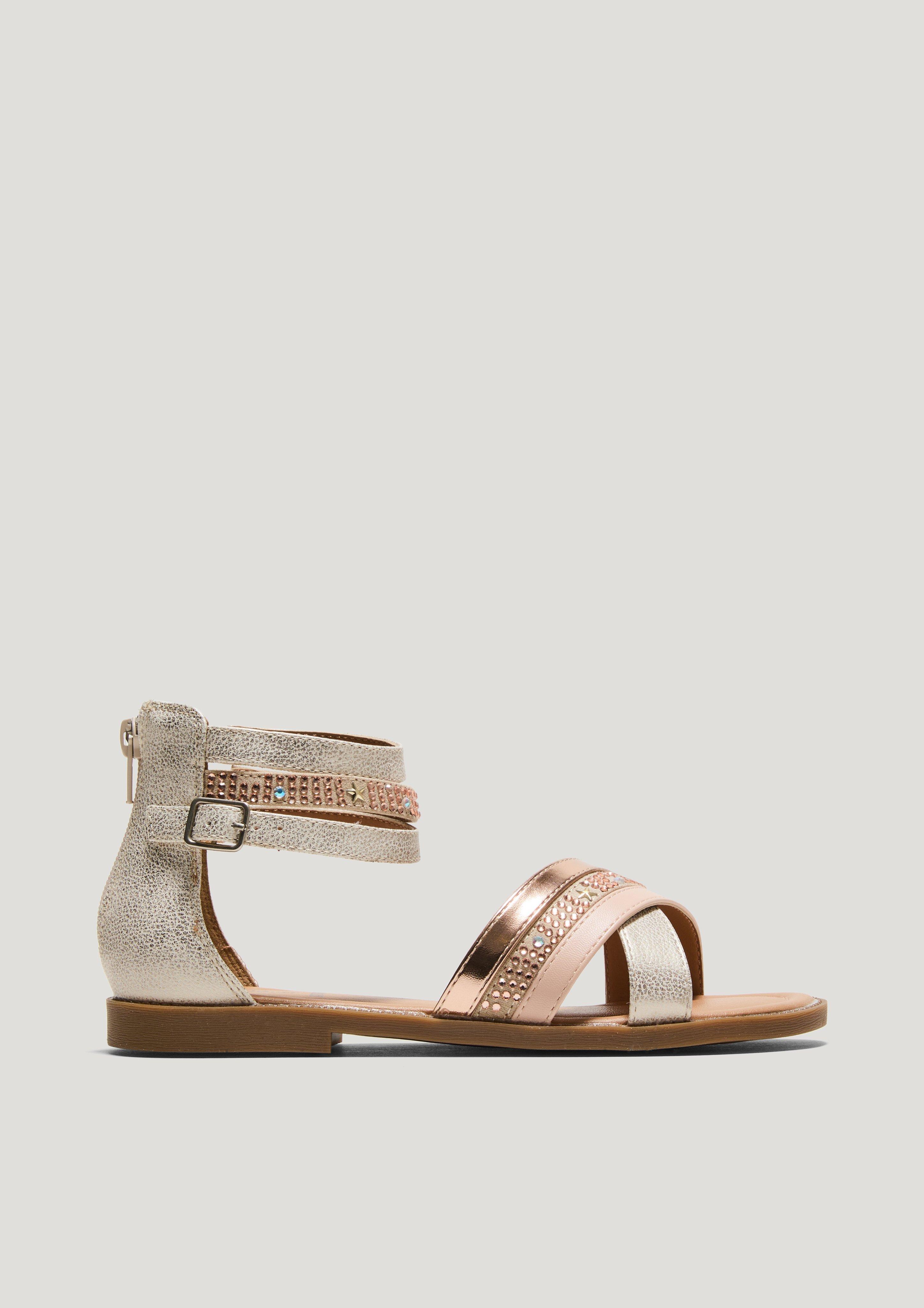 Riemchen-Sandalen mit Schmucksteinen  1235108-981