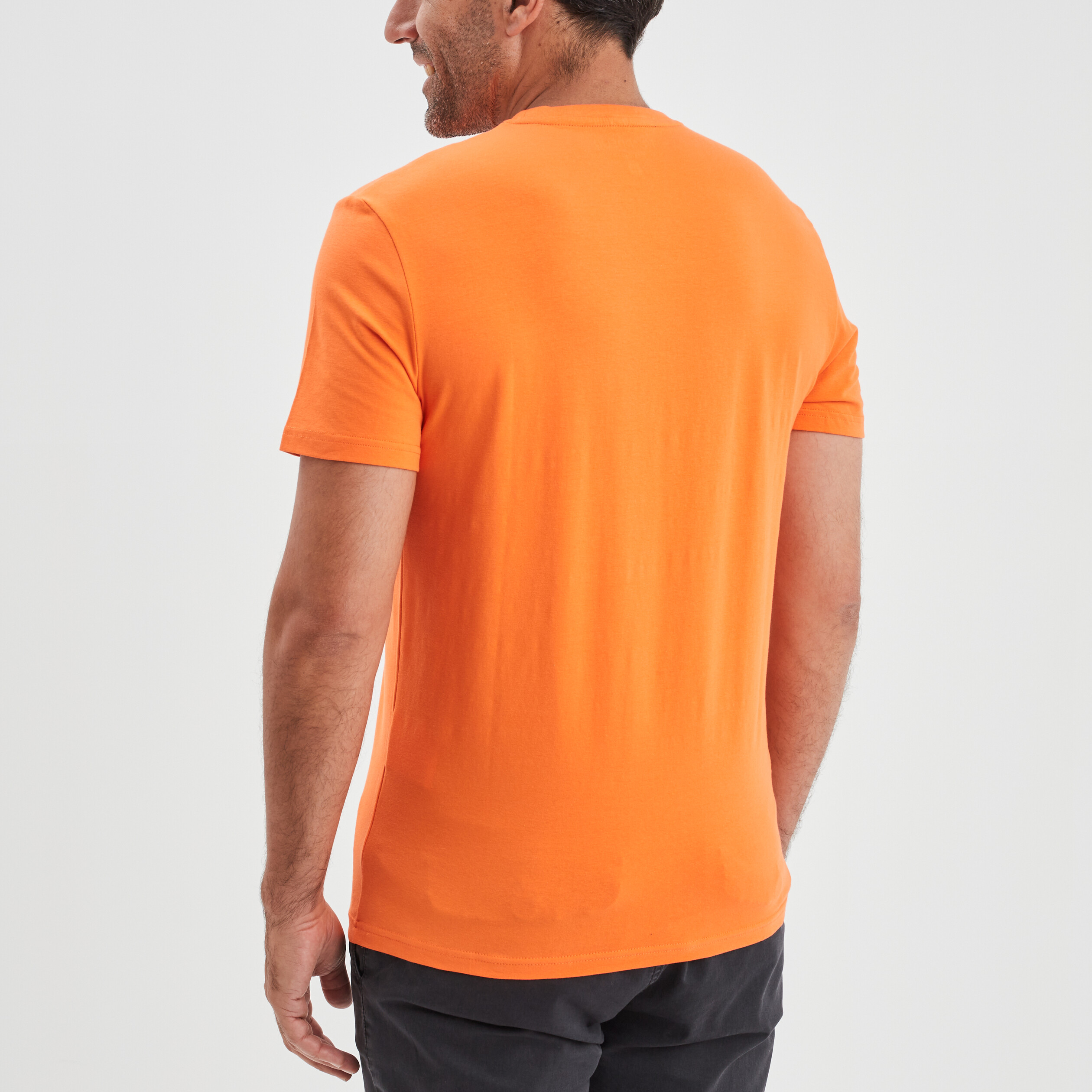 T-shirt droit manches courtes Trappeur orange homme | La Halle