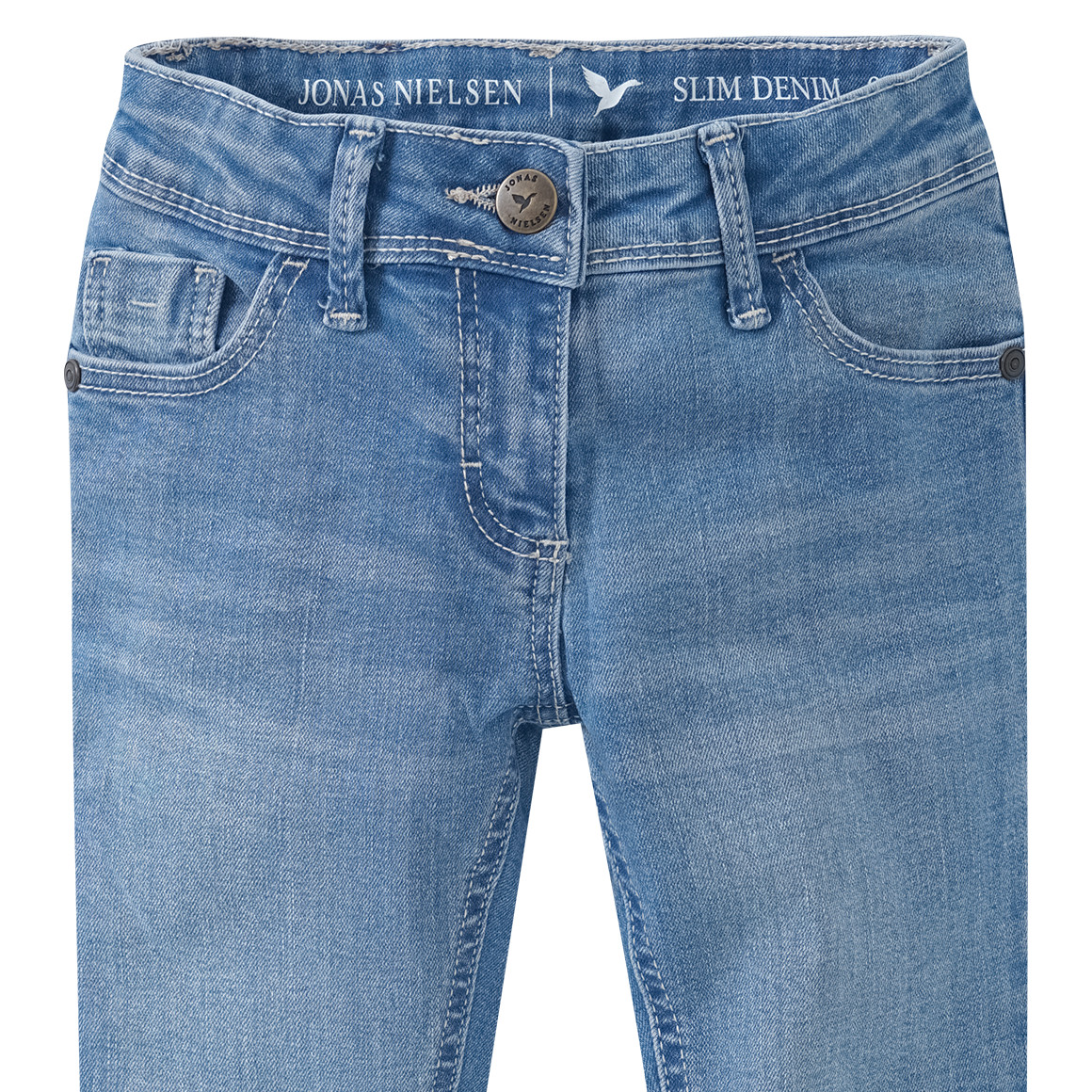 Mädchen Slim-Jeans mit verstellbarem Bund