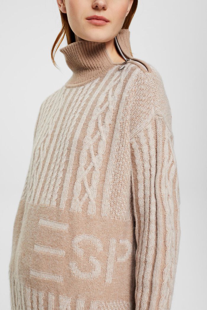 Longpullover aus Wollmix