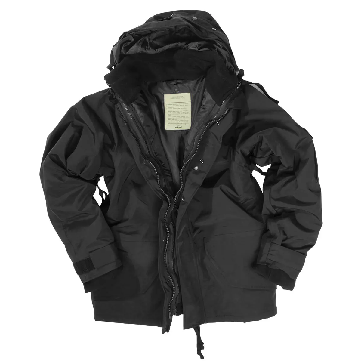 Nässeschutzjacke mit Fleecejacke schwarz