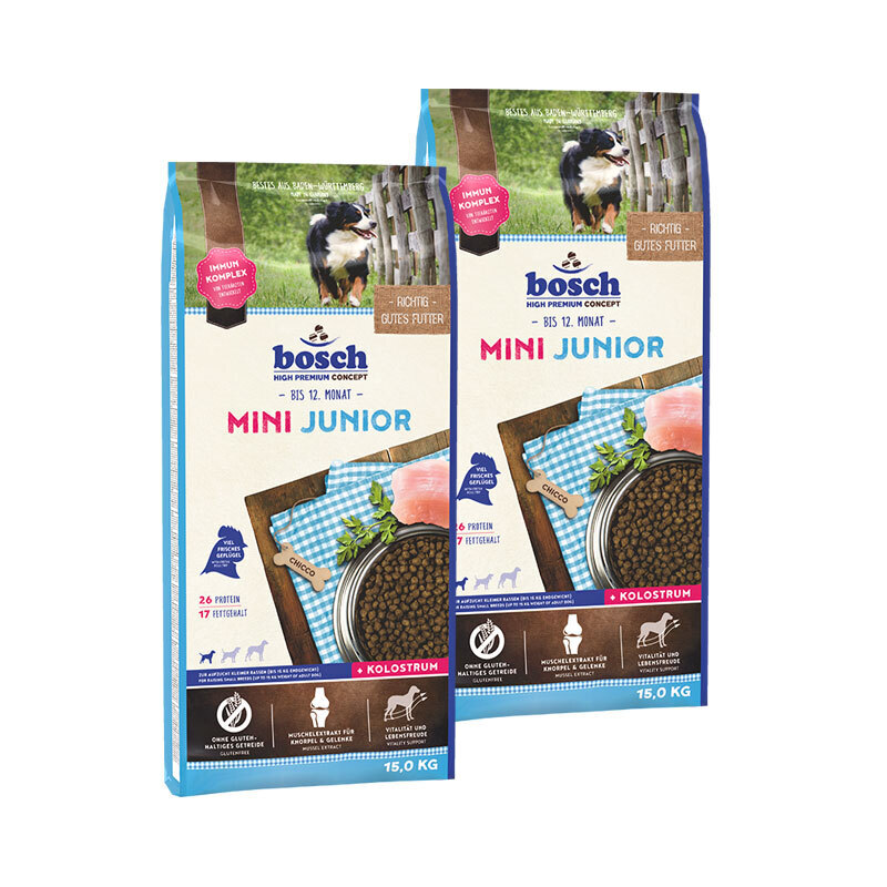 bosch Hundetrockenfutter bosch Mini Junior Geflügel 2x15 kg