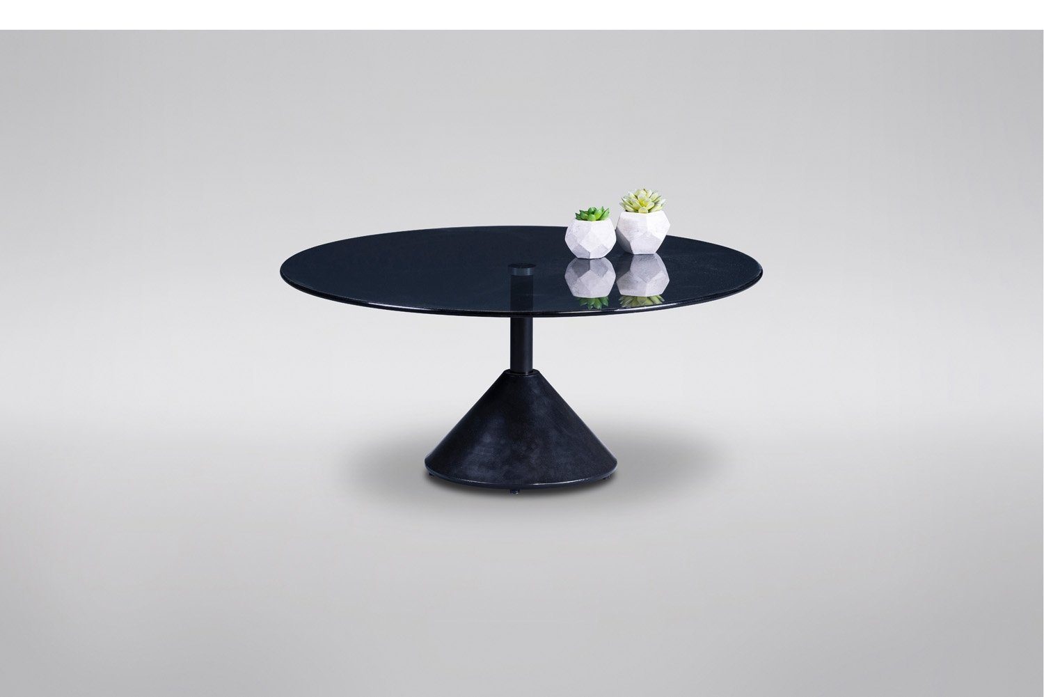M2 Kollektion Couchtisch Couchtisch, MIEKE, Glas, Grau, Ø 80 cm