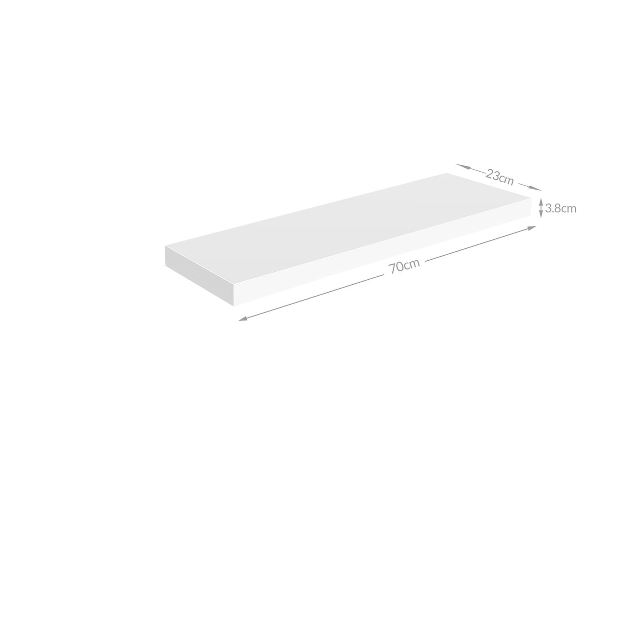 Casaria Wandregal Schweberegal 70cm Hochglanz weiß   Halterung