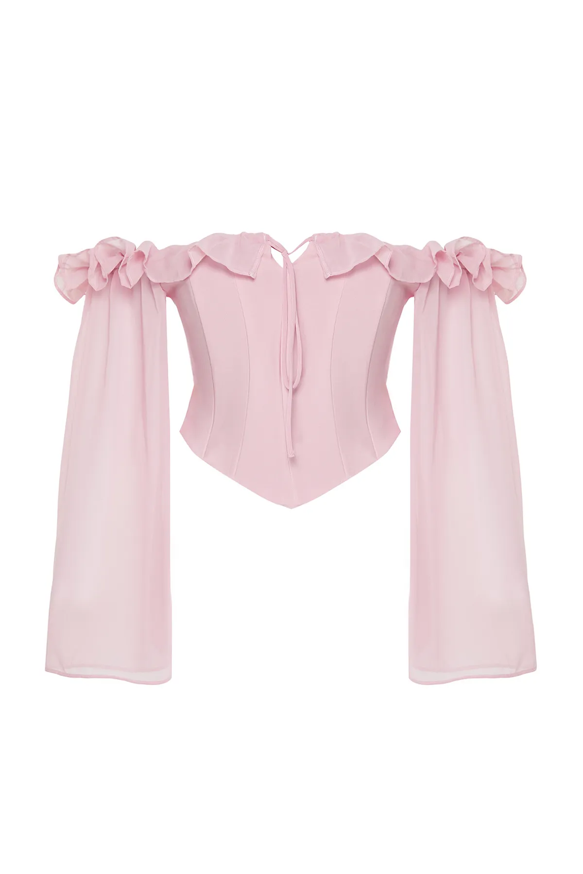 Trendyol Collection  Chiffon-Bustier – Korsett-Detail mit getrockneten Rosen, TPRSS24BS00039