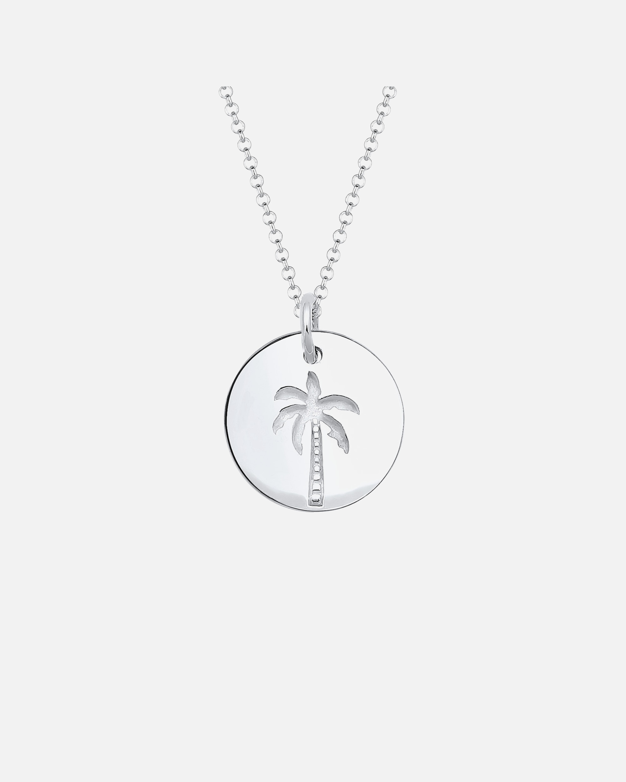 Collana da donna Elli con paillettes e incisione di palma - Argento 925/1000