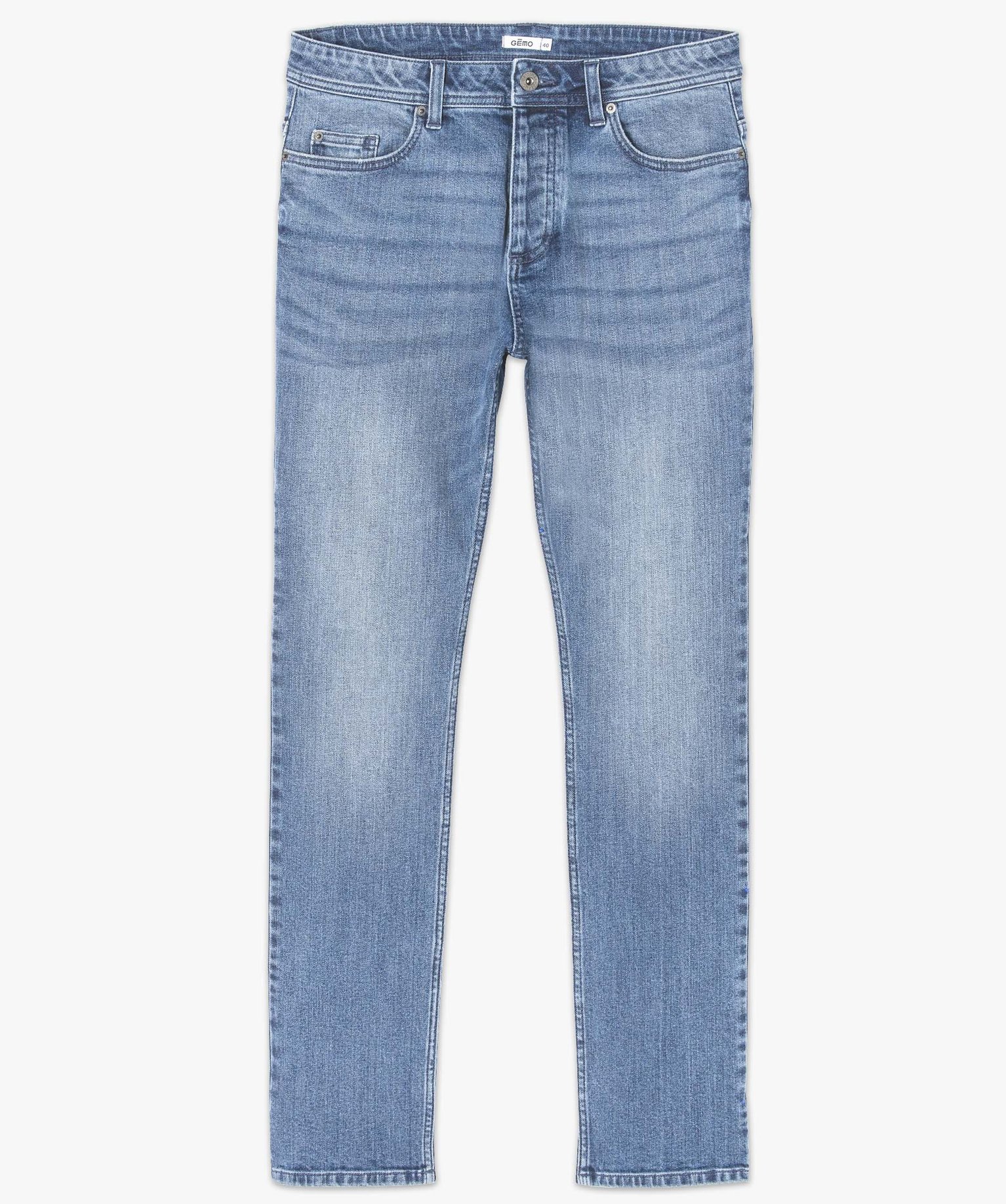 Jean homme coupe regular coloris délavé stone | GEMO