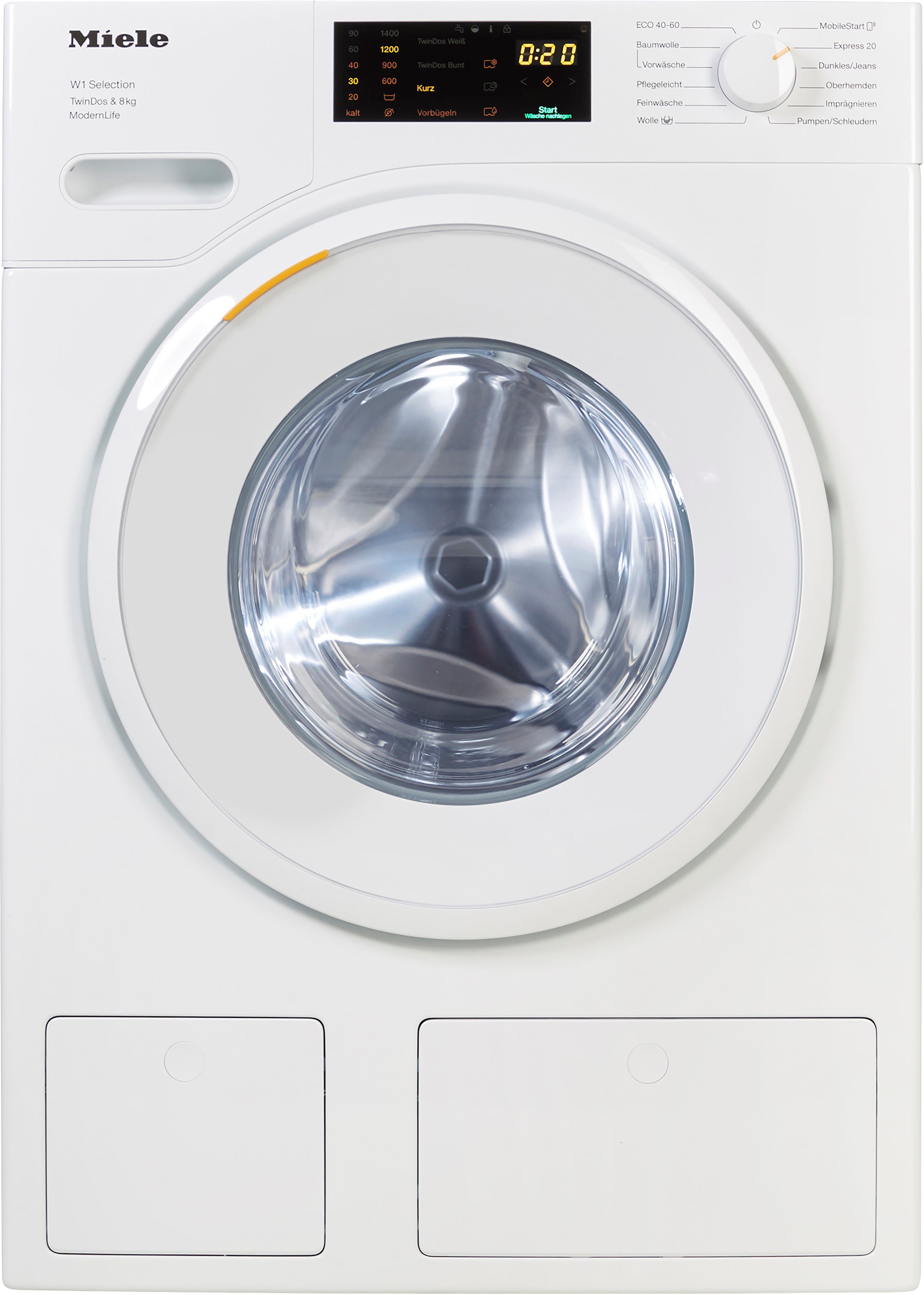 Miele Waschmaschine ModernLife WSD663 WCS TDos&8kg, 8 kg, 1400 U/min, TwinDos zur automatischen Waschmitteldosierung