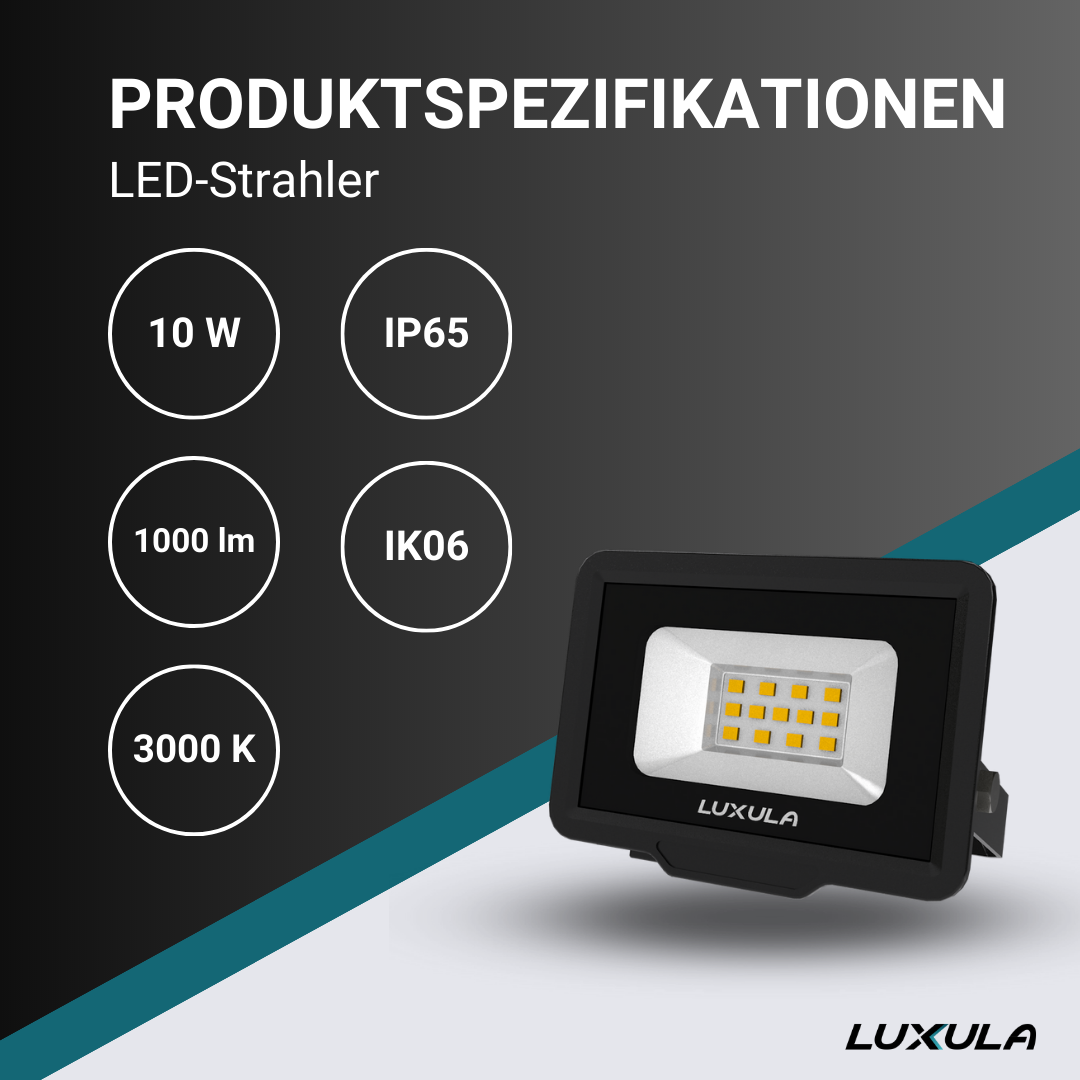 LUXULA LED-Fluter, 10 W, 3000 K