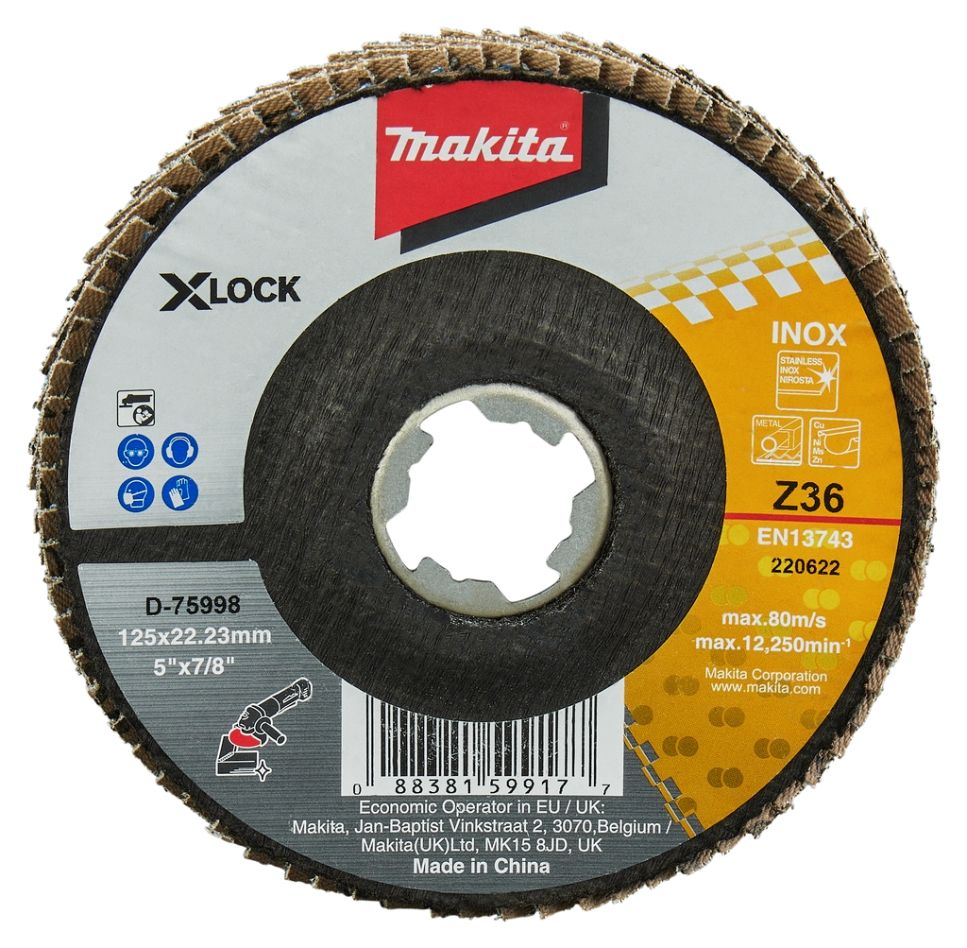 Accessori Makita D-75998 Disco lamellare X-LOCK 125 mm Z36