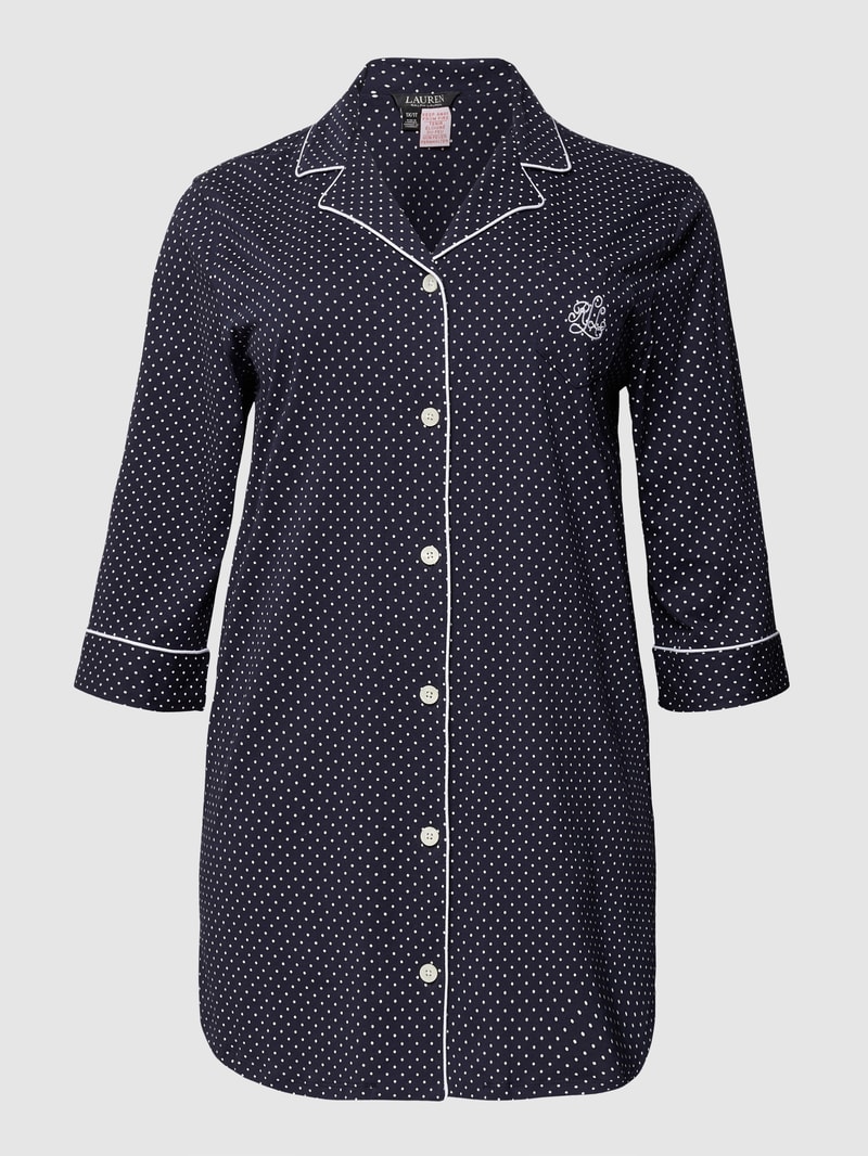 Nachthemd mit Allover-Muster in marineblau