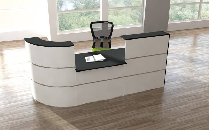 Kerkmann Empfangstisch Anthrazit, Weiß 2800 x 950 x 1100 mm