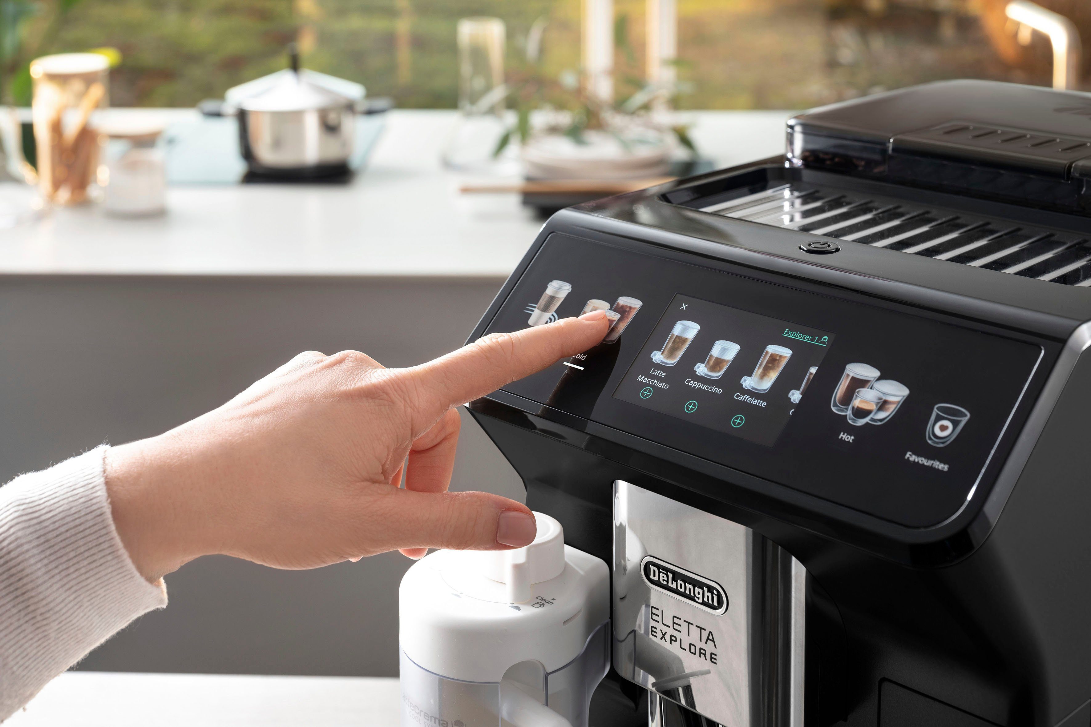 De'Longhi Kaffeevollautomat Eletta Explore ECAM 450.55 G, Grau, inkl. Pflegeset im Wert von € 31,99 UVP