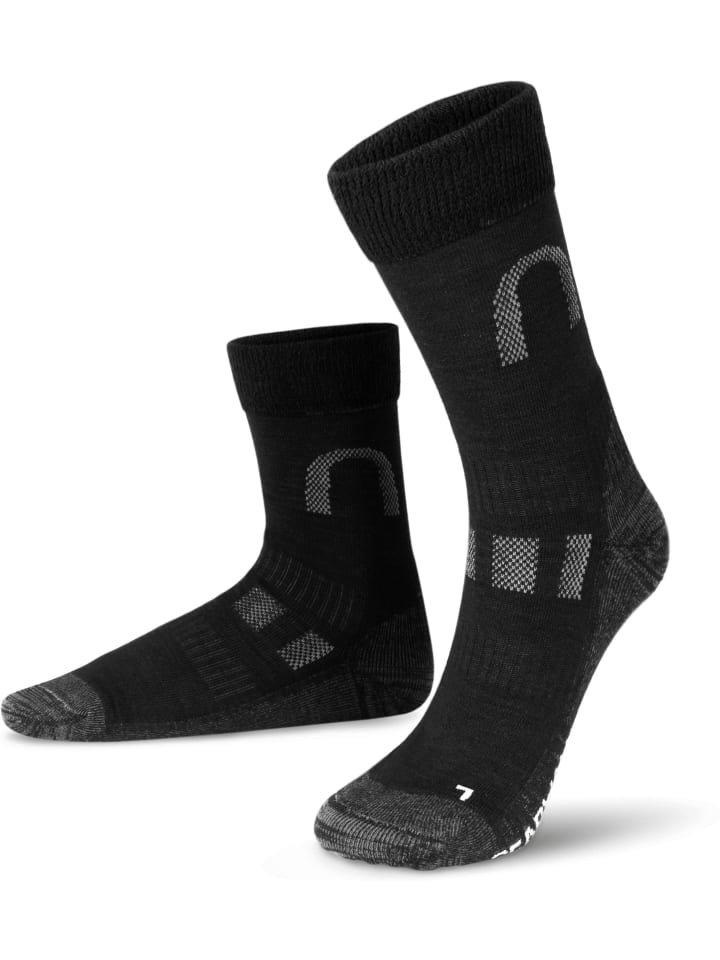 normani 2 Paar Merinowollsocken Wander- und Trekkingsocken Melton in Schwarz günstig kaufen