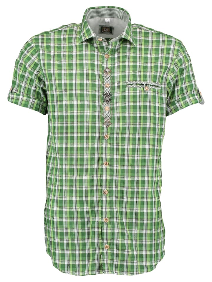 OS-Trachten Trachtenhemd Shaky in khaki/schlamm günstig kaufen 37/38