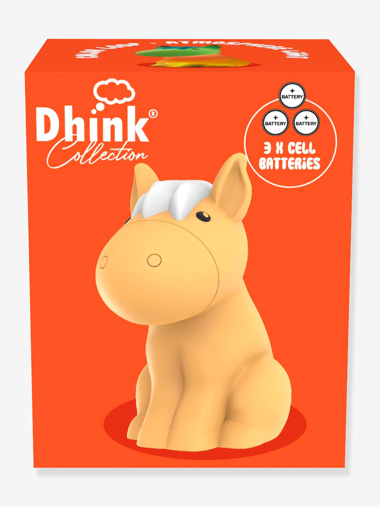 Kleines Kinderzimmer Pferde-Nachtlicht DHINK - orange