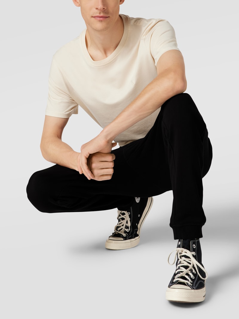 Sweatpants mit Label-Patch Modell 'Sestart' in schwarz