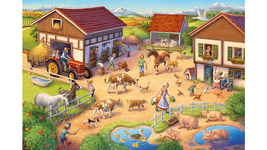 Schmidt Spiele - Kinderpuzzle - Bauernhof, 40 Teile, + Figuren aus Kunststoff