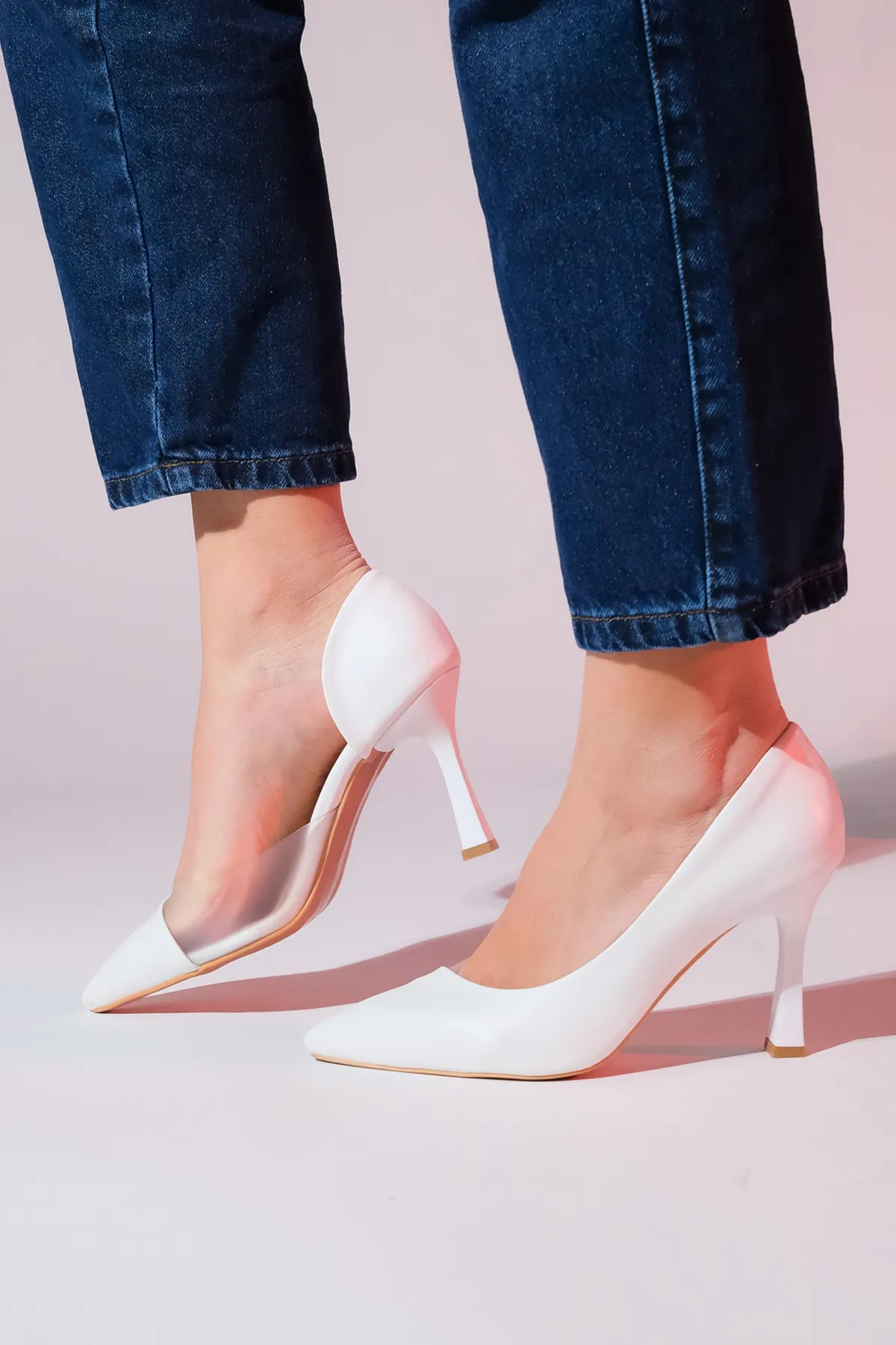 LuviShoes  653 Damenschuhe mit weißem Hautabsatz
