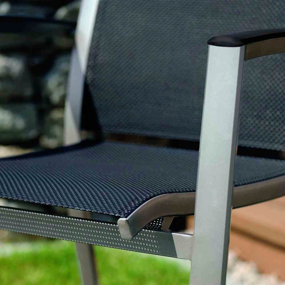 Siena Garden Gartensessel Trento, Stapelsessel, Aluminiumgestell, graphit / Textil grau