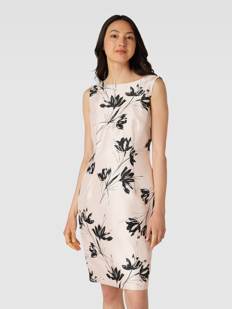 Cocktailkleid mit floralem Muster in rosa