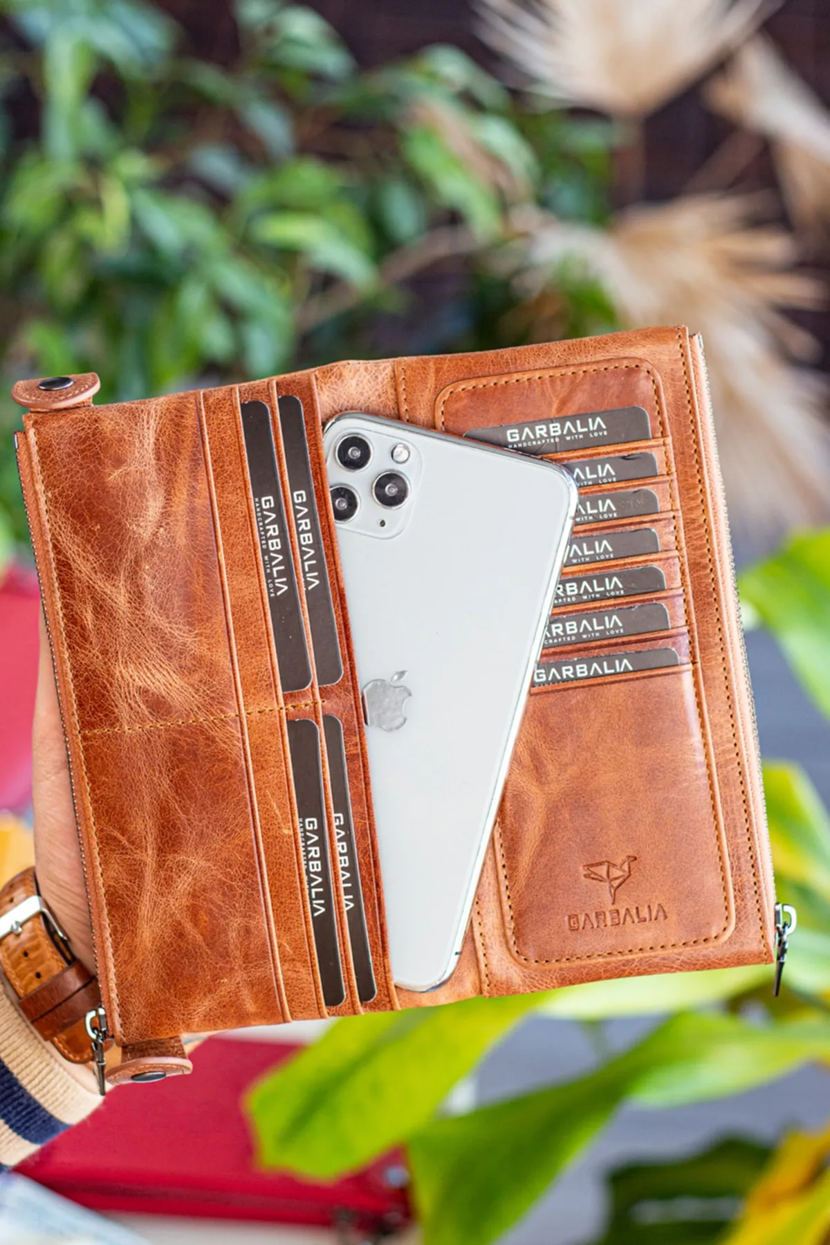 Garbalia  Unisex Tan Portfolio-Geldbörse