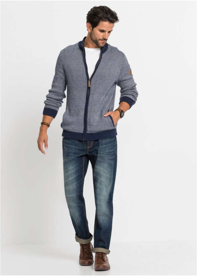 Strickjacke mit Stehkragen