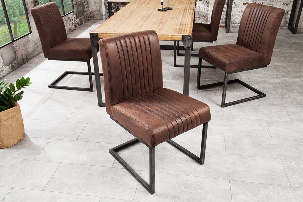 riess-ambiente Freischwinger BIG ASTON FARBWAHL, Esszimmer · Microfaser · Metall · Federkern · Industrial