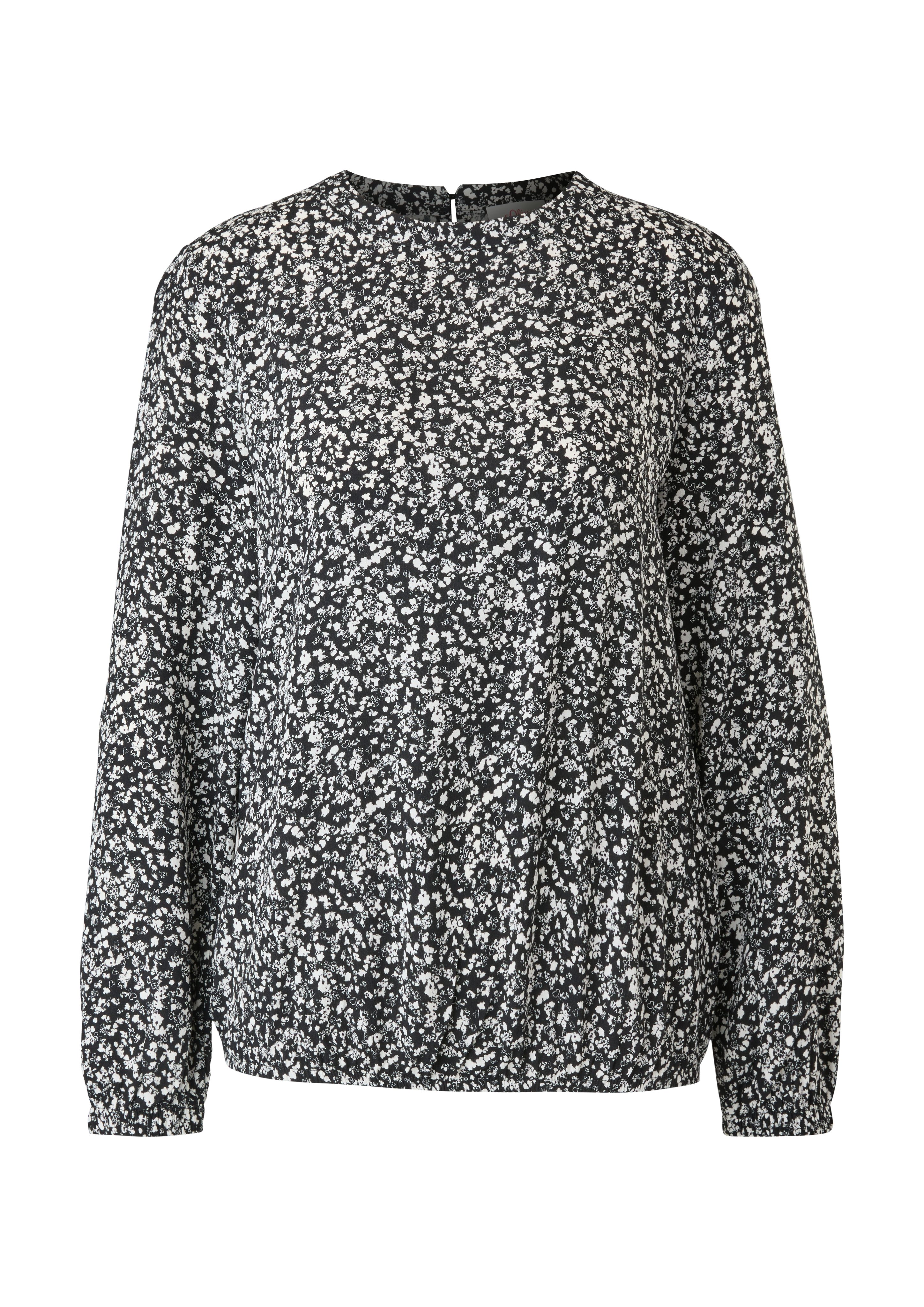 s.Oliver Langarmbluse Print-Bluse aus Viskose-Crêpe