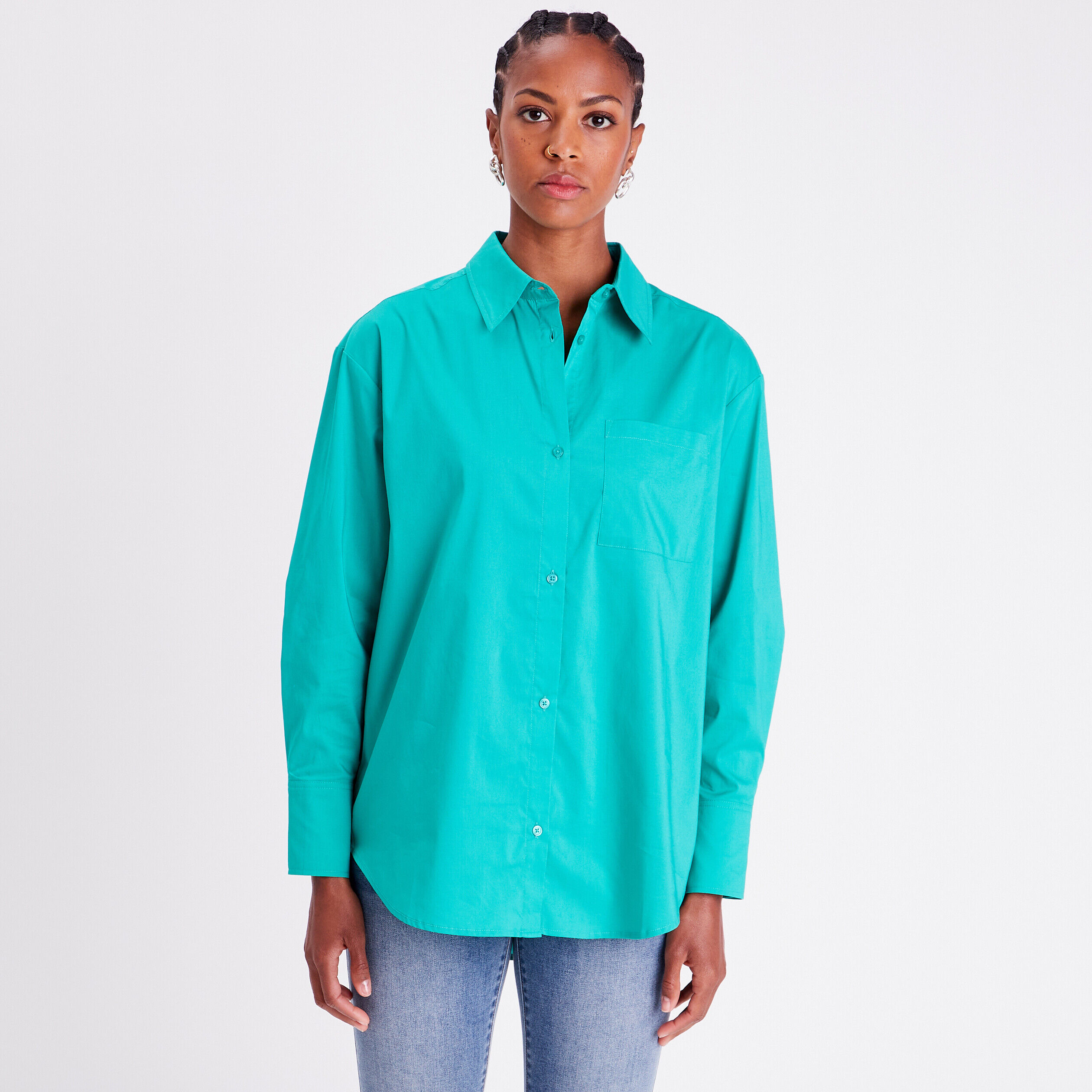 Chemise manches longues vert menthe femme | Cache Cache