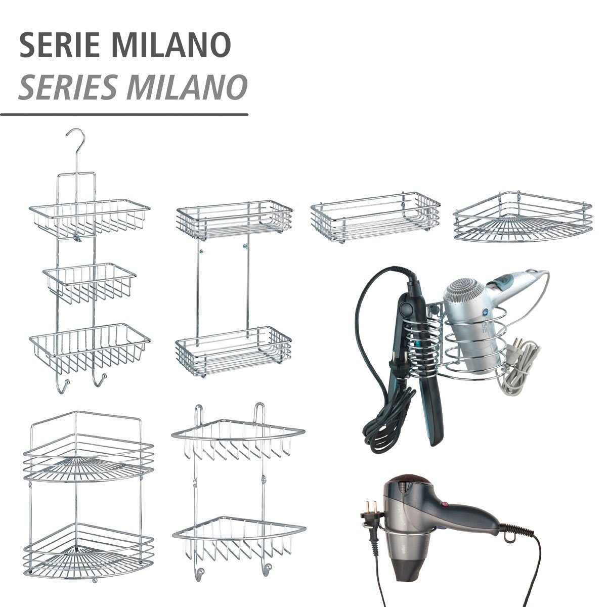 WENKO Eckregal Milano, 2 Ablageflächen