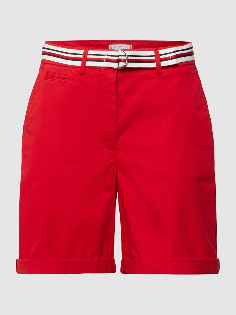 Bermudashorts mit seitlichen Eingrifftaschen in rot