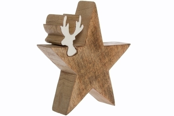 MyFlair Deko Puzzle Star mit Renntier, groß