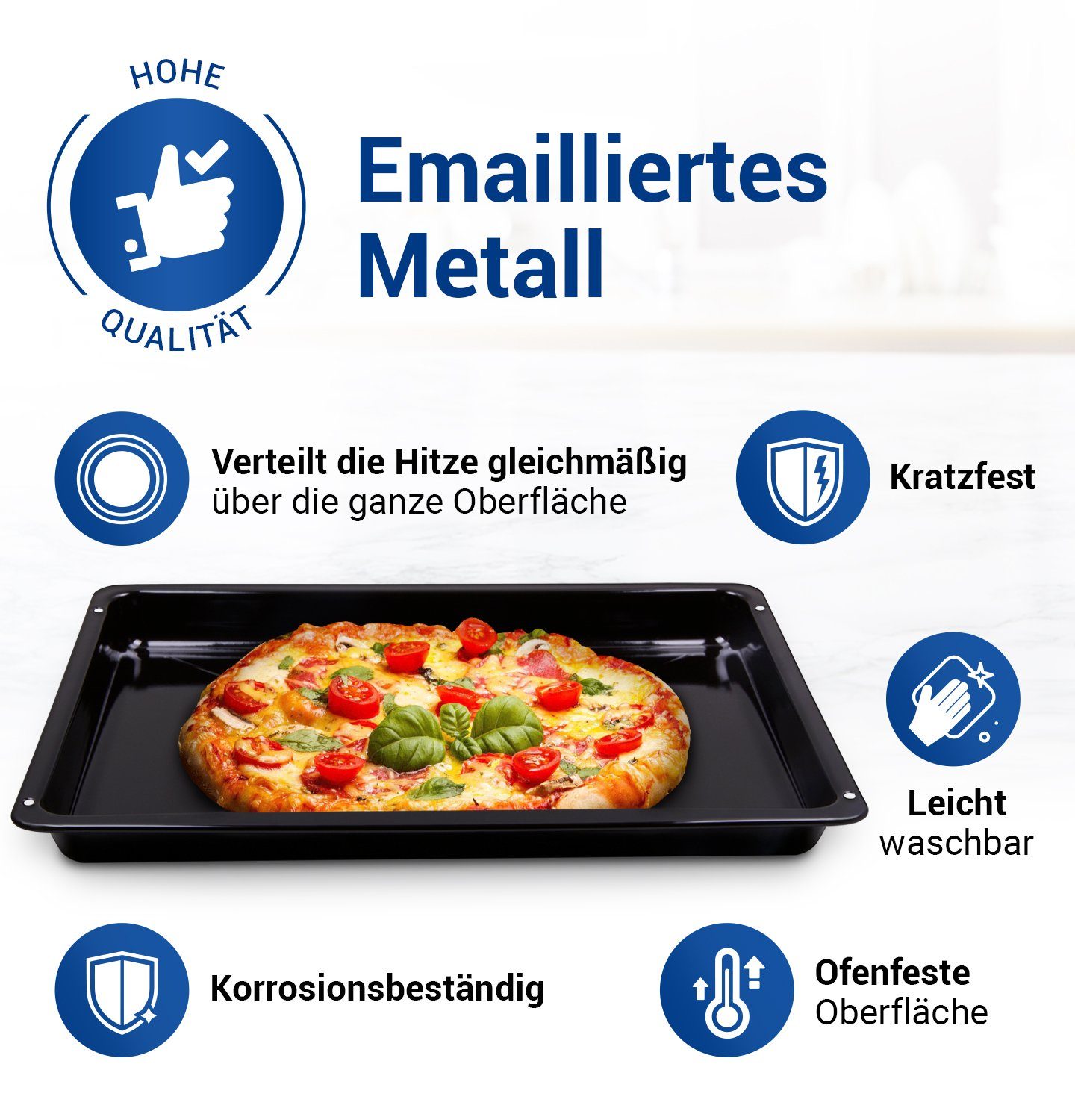 VIOKS Backblech Kuchenblech Ersatz für Beko 219440101, 460x370x40mm für Backofen