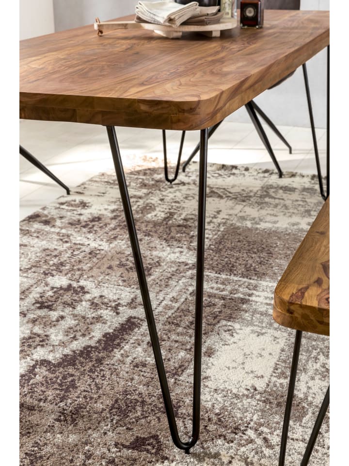 KADIMA DESIGN Esstisch BAGLI Massivholz 200 x 80 x 76 cm Esszimmer-Tisch in Massivholz günstig kaufen