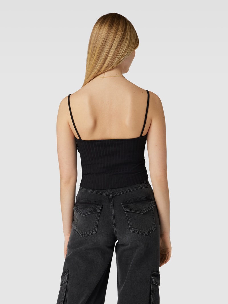 Crop Top im Ripp-Look in black