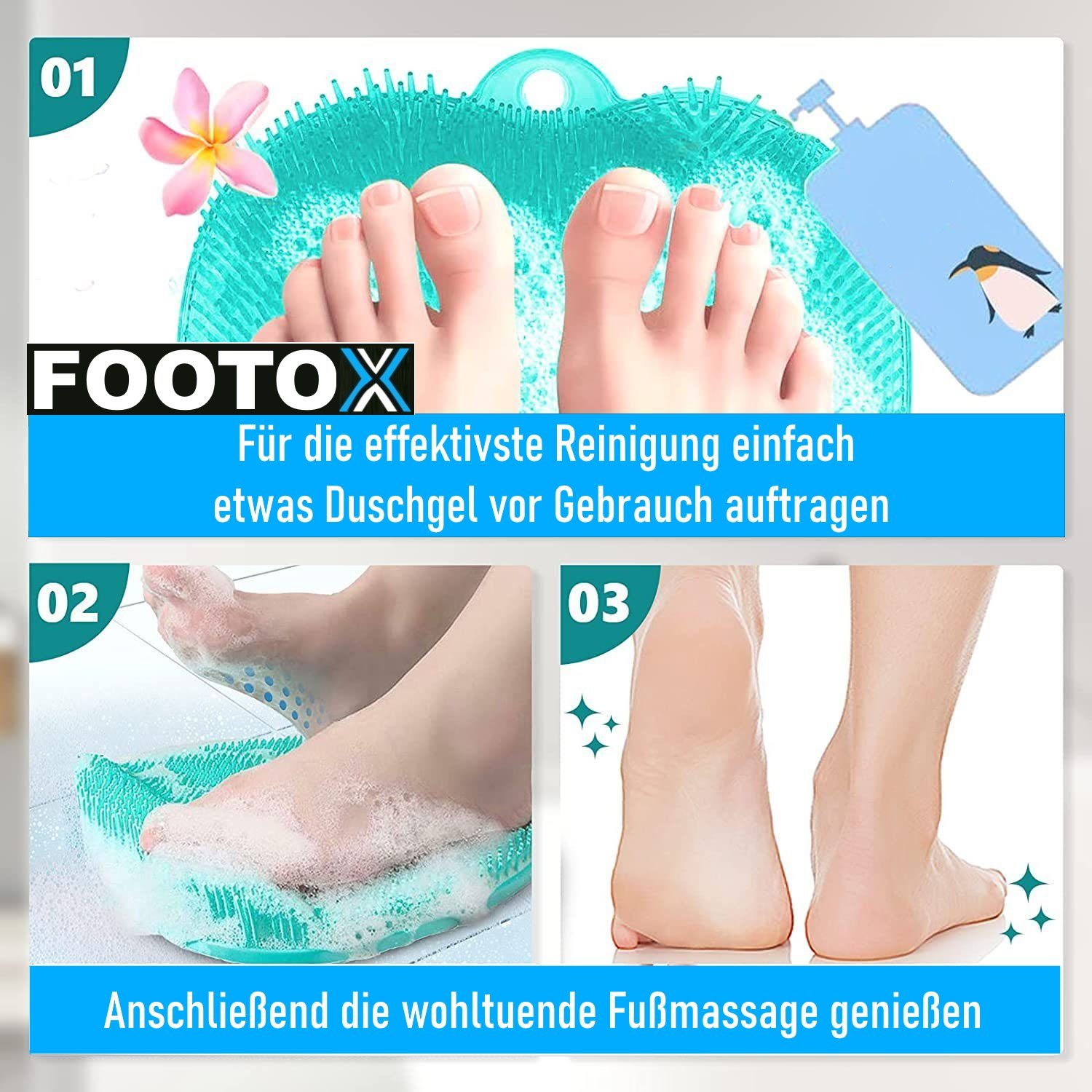 MAVURA Fußbürste FOOTOX Silikon Fußwaschbürste Duschmatte Fuß Massage Bürste, Fußmassagegerät Reinigung Fußreiniger Fußpflege Peeling