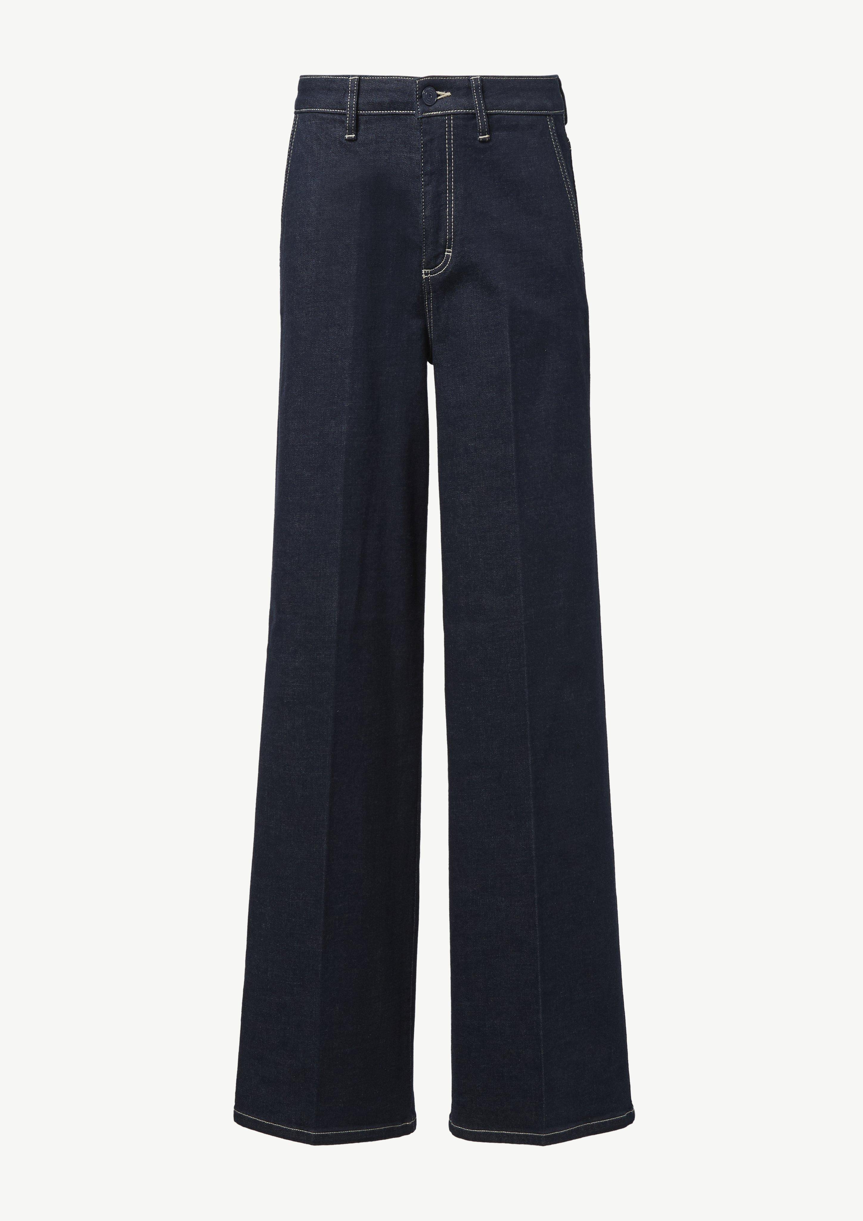Jeans-Hose mit Wide leg - navy