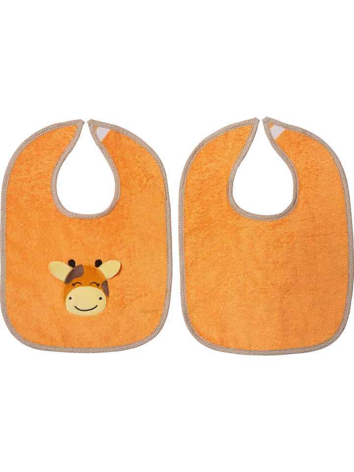 Erwin Müller Frottier Lätzchen 2er-Pack Giraffe in orange günstig kaufen onesize